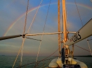 Tramonto infuocato e arcobaleno